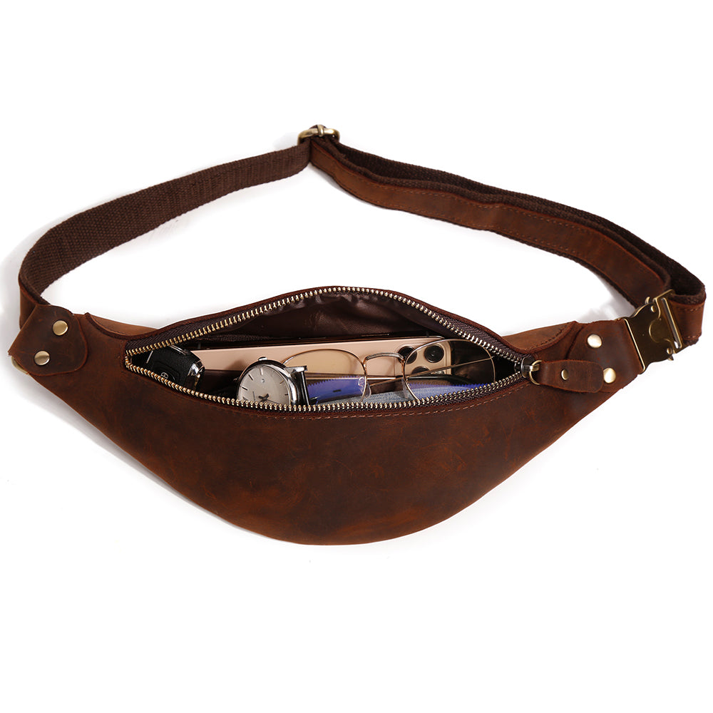 The Side Pod  Classic Men's Leather Fanny Pack