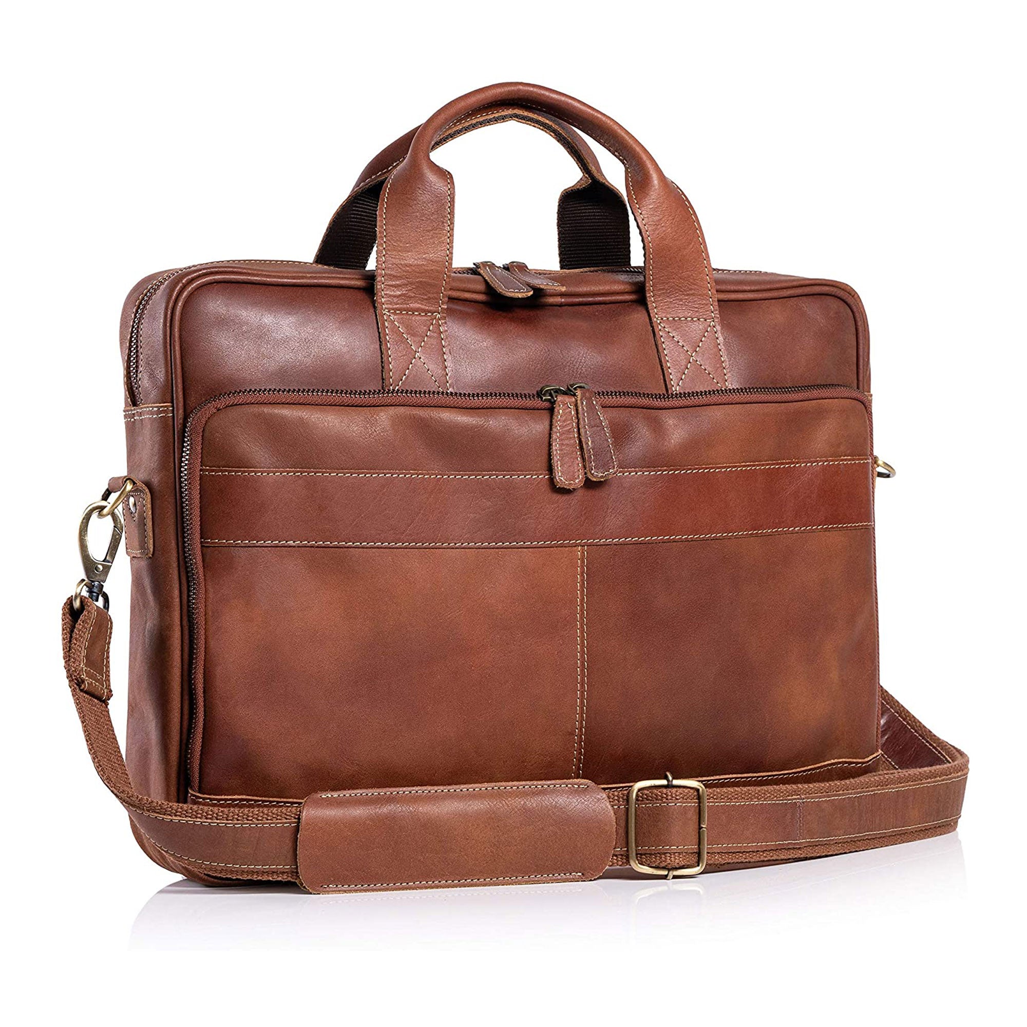 Leather sales computer satchel