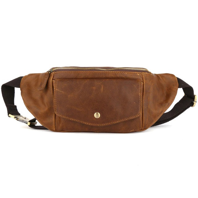 The Sling | Men's Leather Crossbody Purse Bag Satchel Light Brown