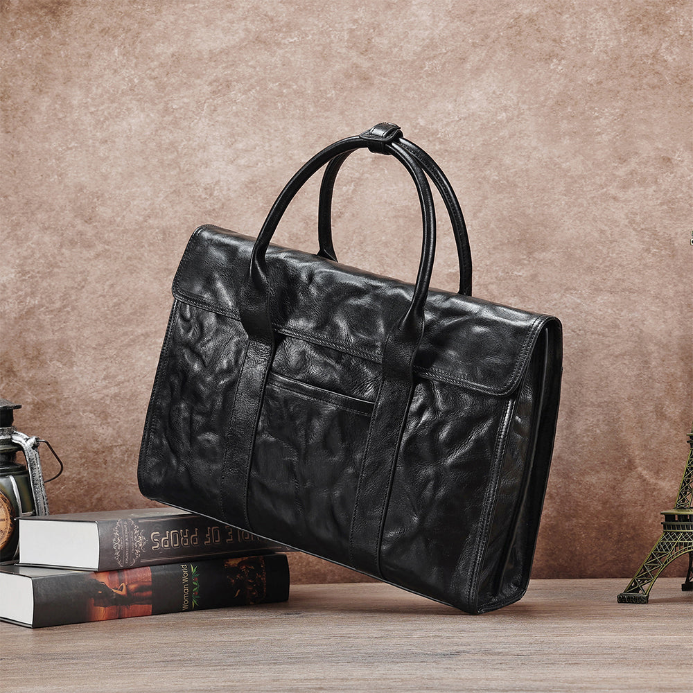 The Sullivan | Black Leather Briefcase for Men