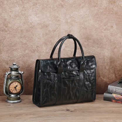 The Sullivan | Black Leather Briefcase for Men