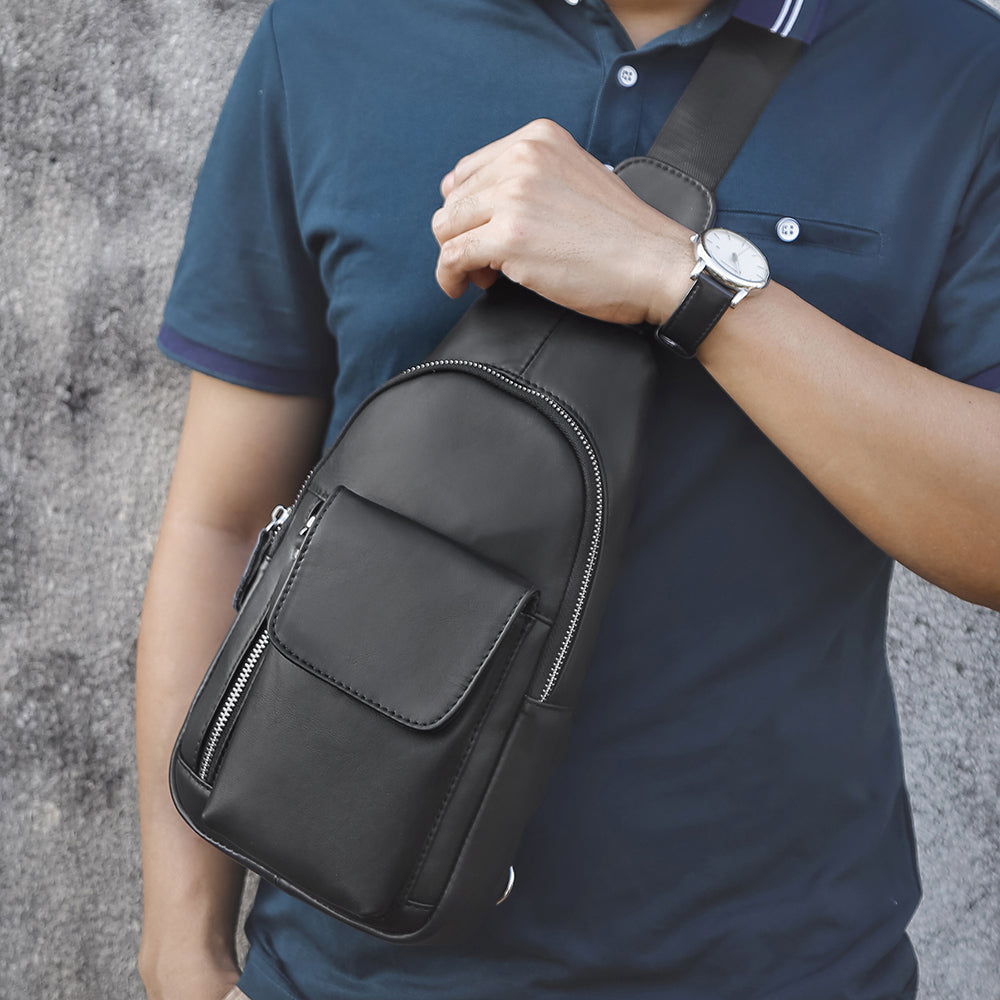 The Tersus | Leather Sling Bag for Men