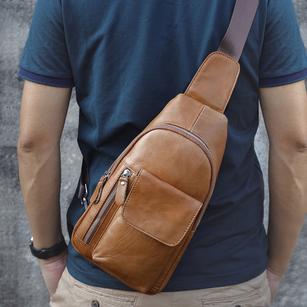 The Tersus | Leather Sling Bag for Men