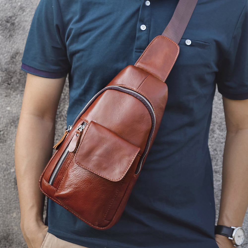 The Tersus | Leather Sling Bag for Men