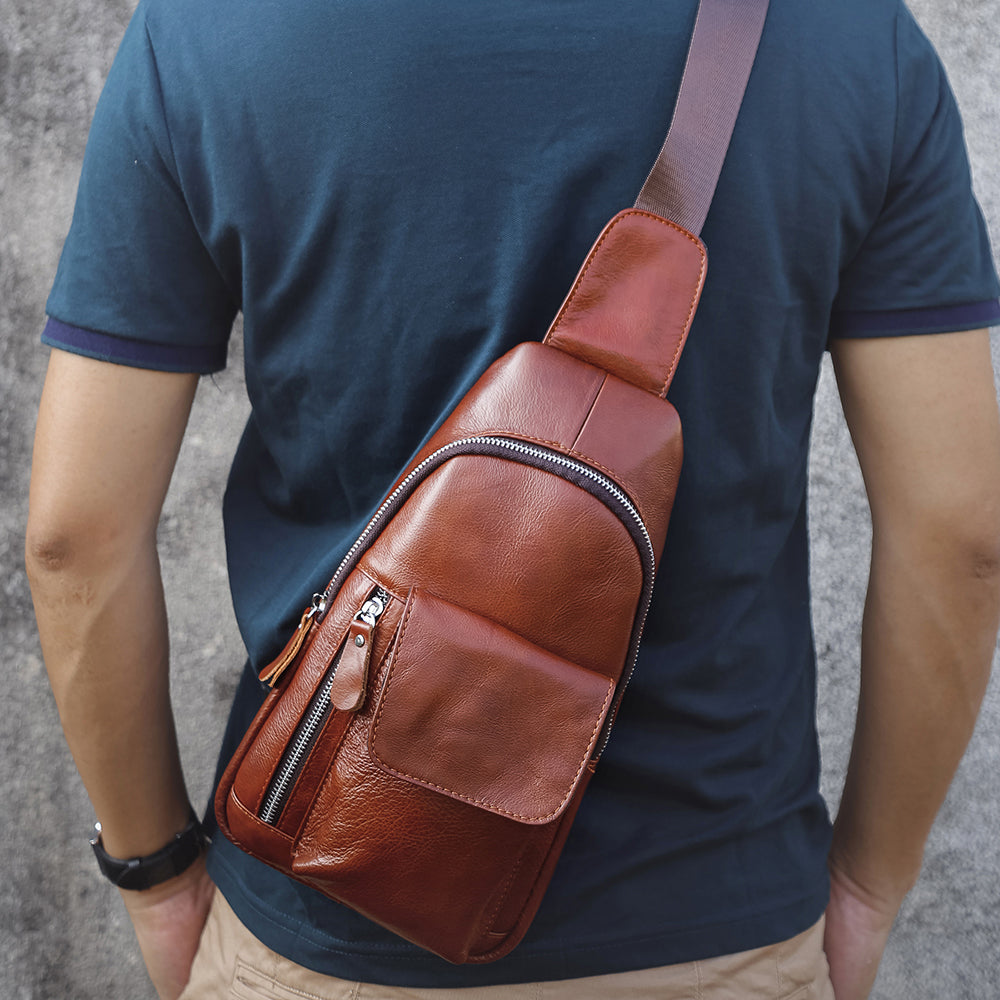 The Tersus | Leather Sling Bag for Men