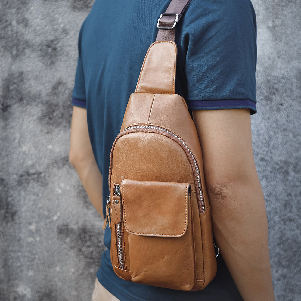 The Tersus | Leather Sling Bag for Men