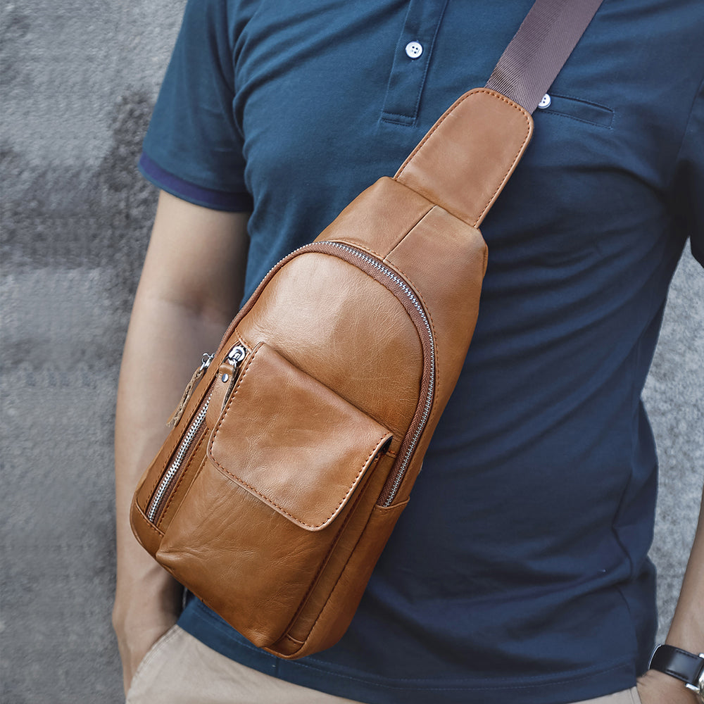 The Tersus | Leather Sling Bag for Men