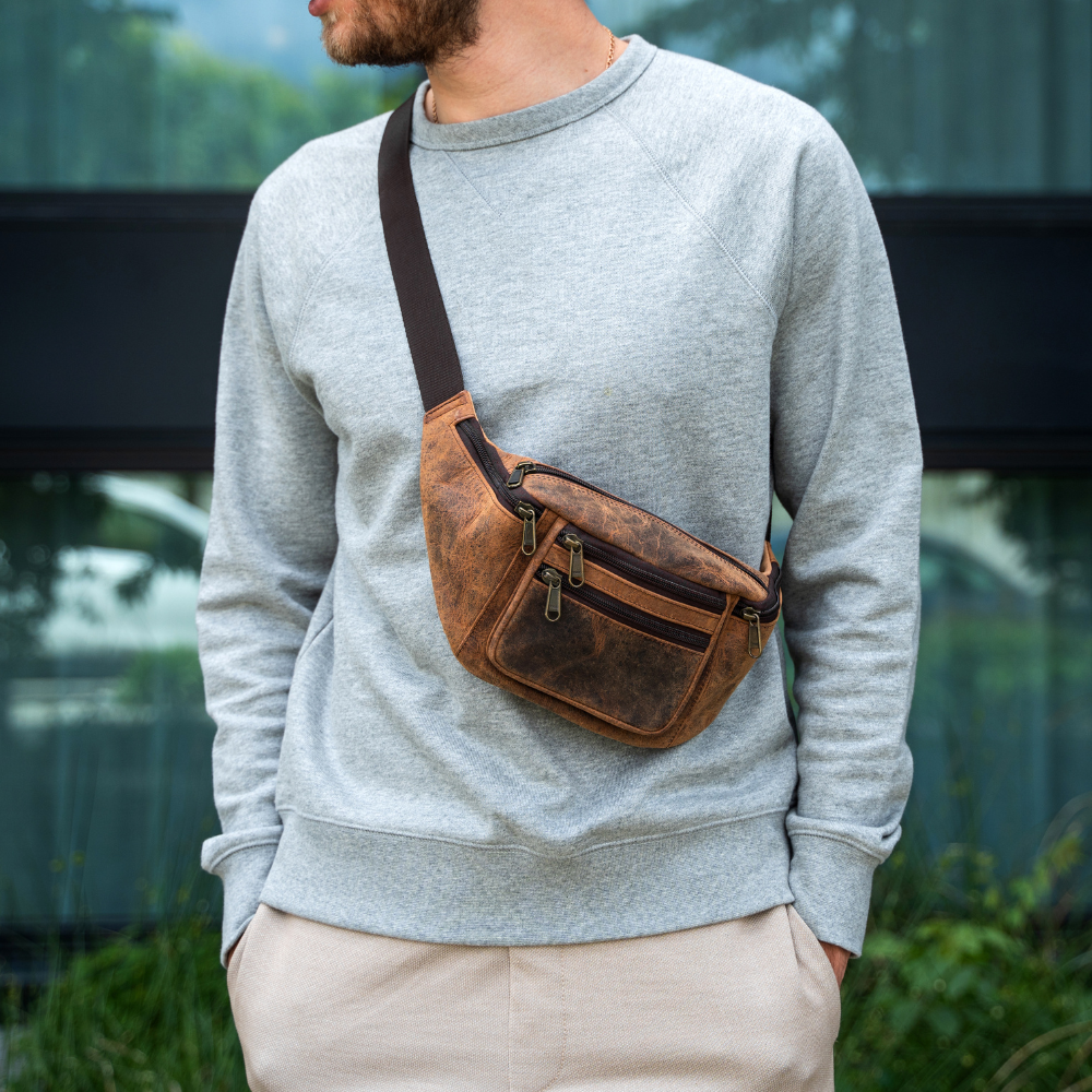 Handmade Vintage Leather Fanny Pack The Real Leather Company