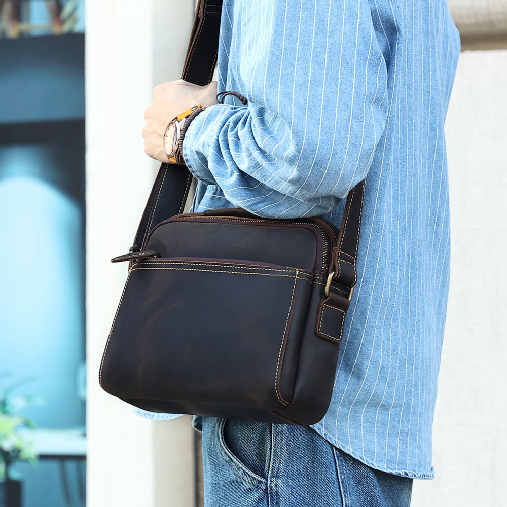 The Volare | Men's Classic Leather Crossbody Bag