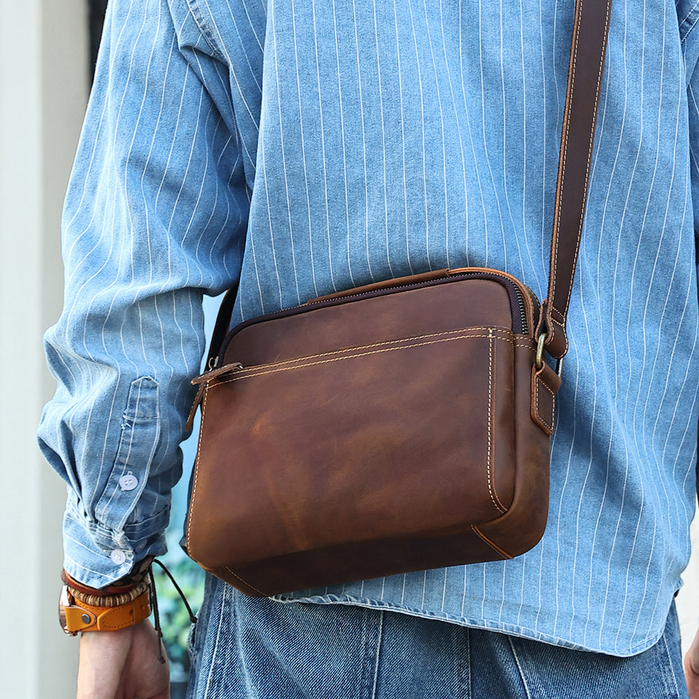 The Volare | Men's Classic Leather Crossbody Bag