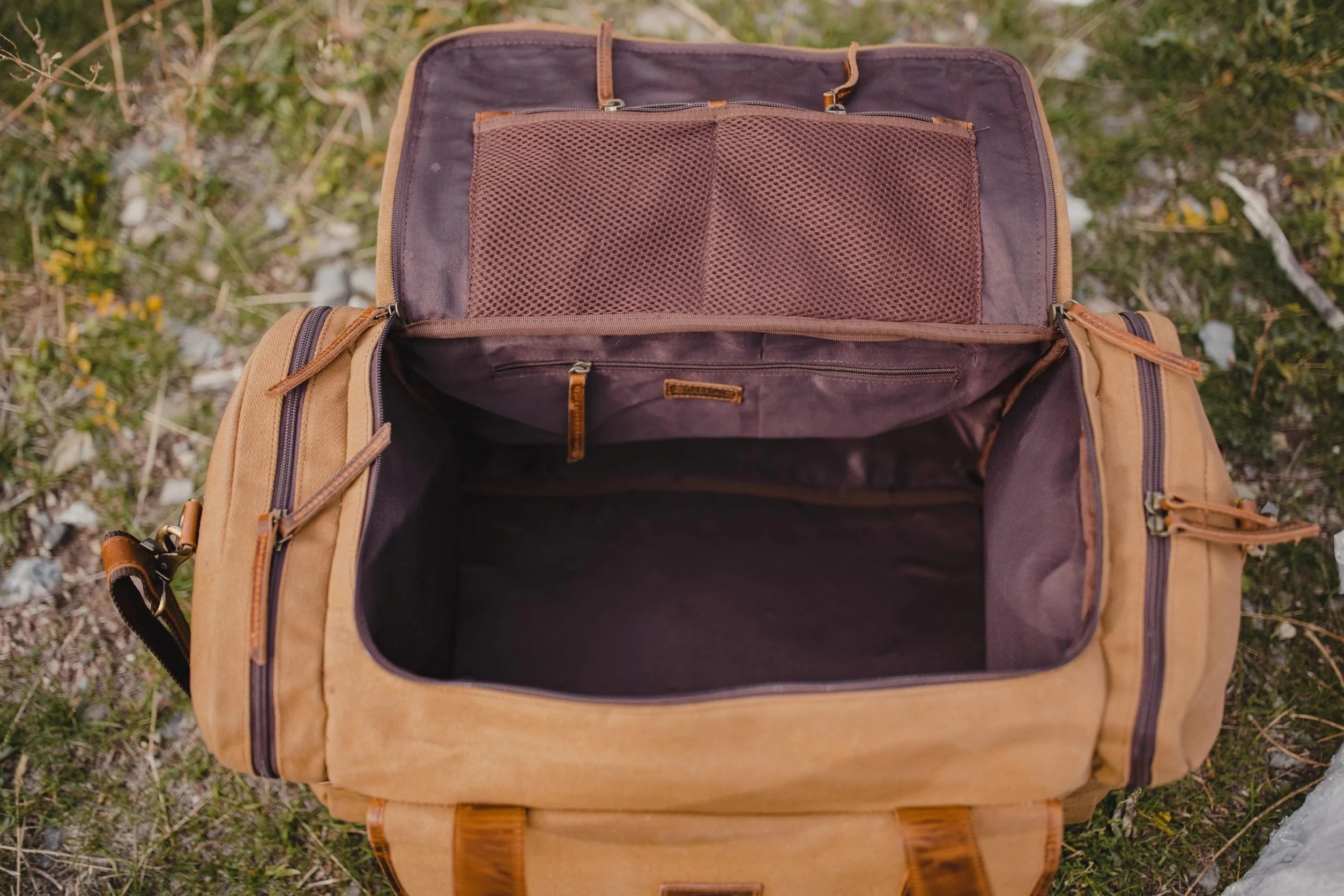 The Wasatch | Waxed Canvas & Full-Grain Leather Duffel Bag for Men