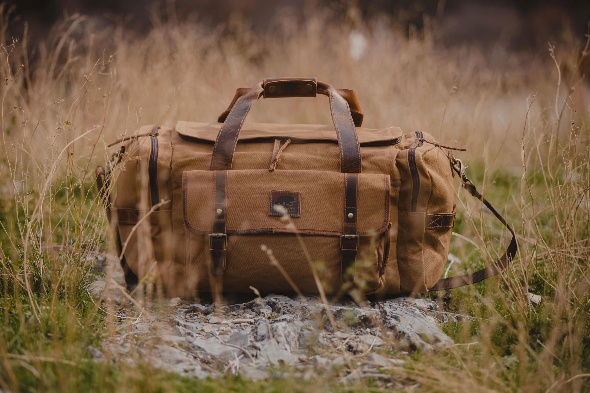 The Wasatch | Waxed Canvas & Full-Grain Leather Duffel Bag for Men