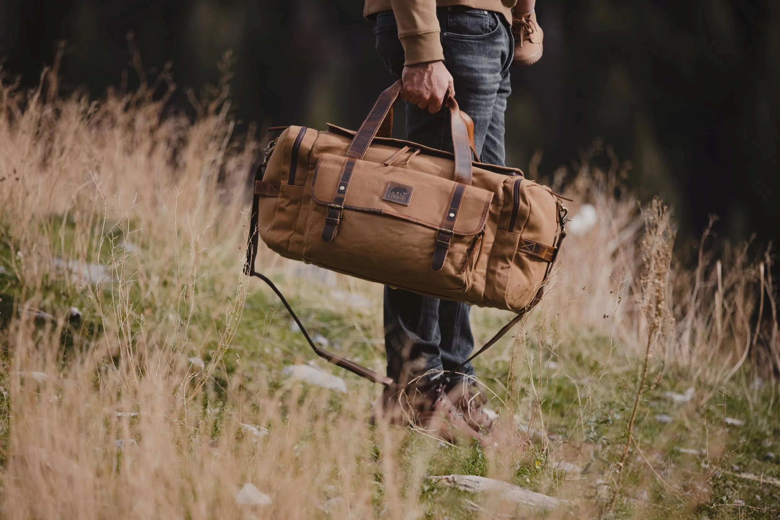 The Wasatch | Waxed Canvas & Full-Grain Leather Duffel Bag for Men