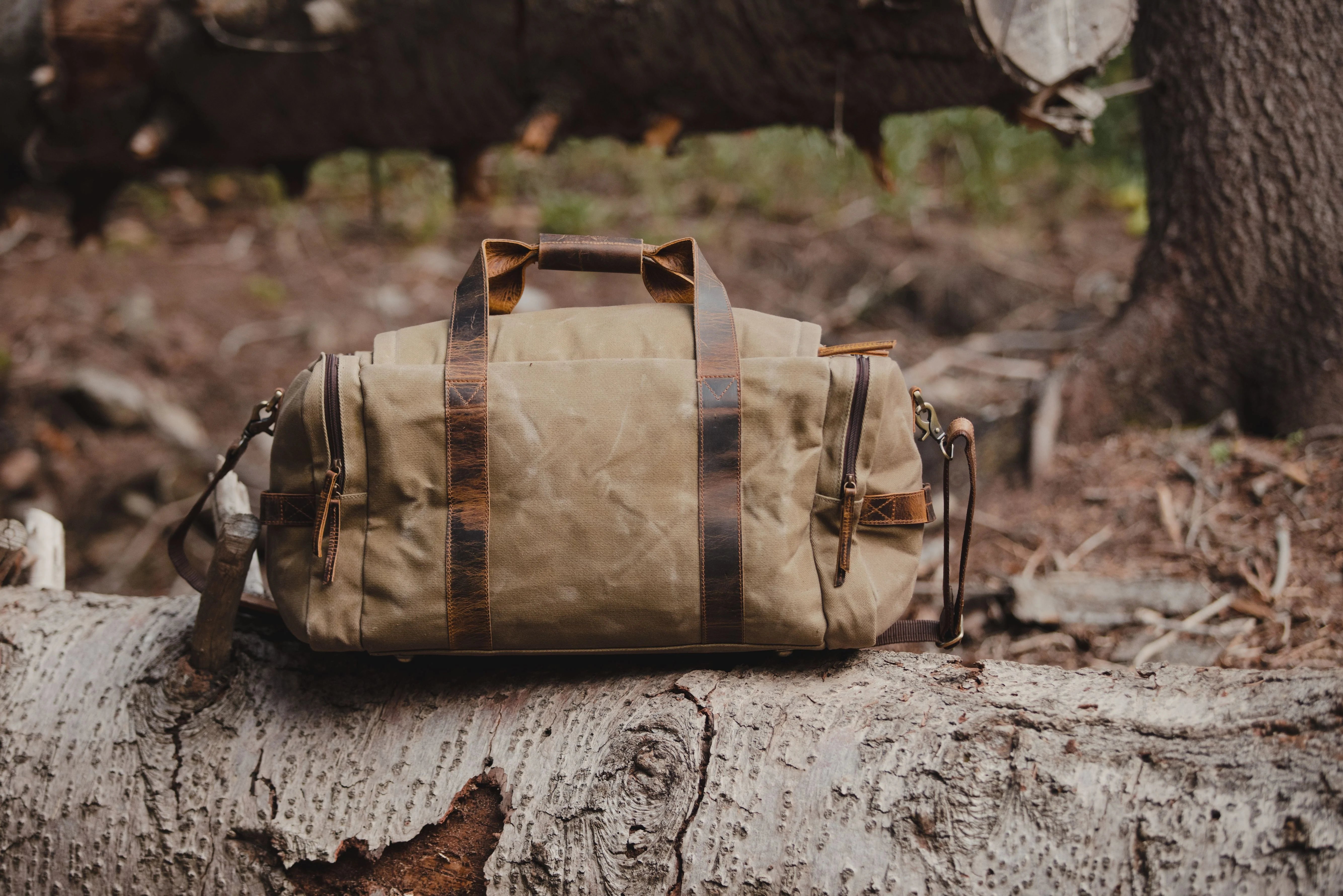 The Wasatch | Waxed Canvas & Full-Grain Leather Duffel Bag for Men