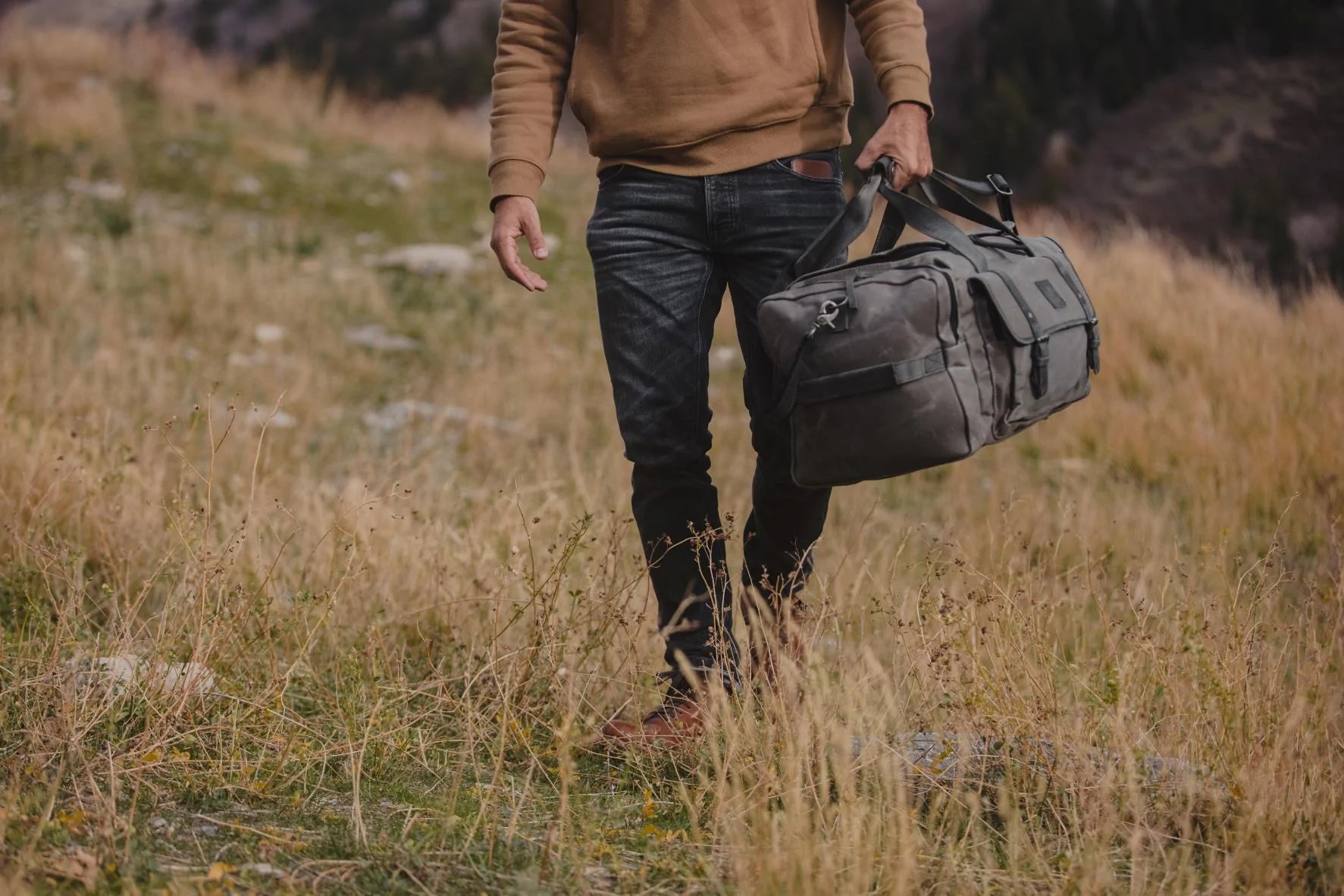 The Wasatch | Waxed Canvas & Full-Grain Leather Duffel Bag for Men