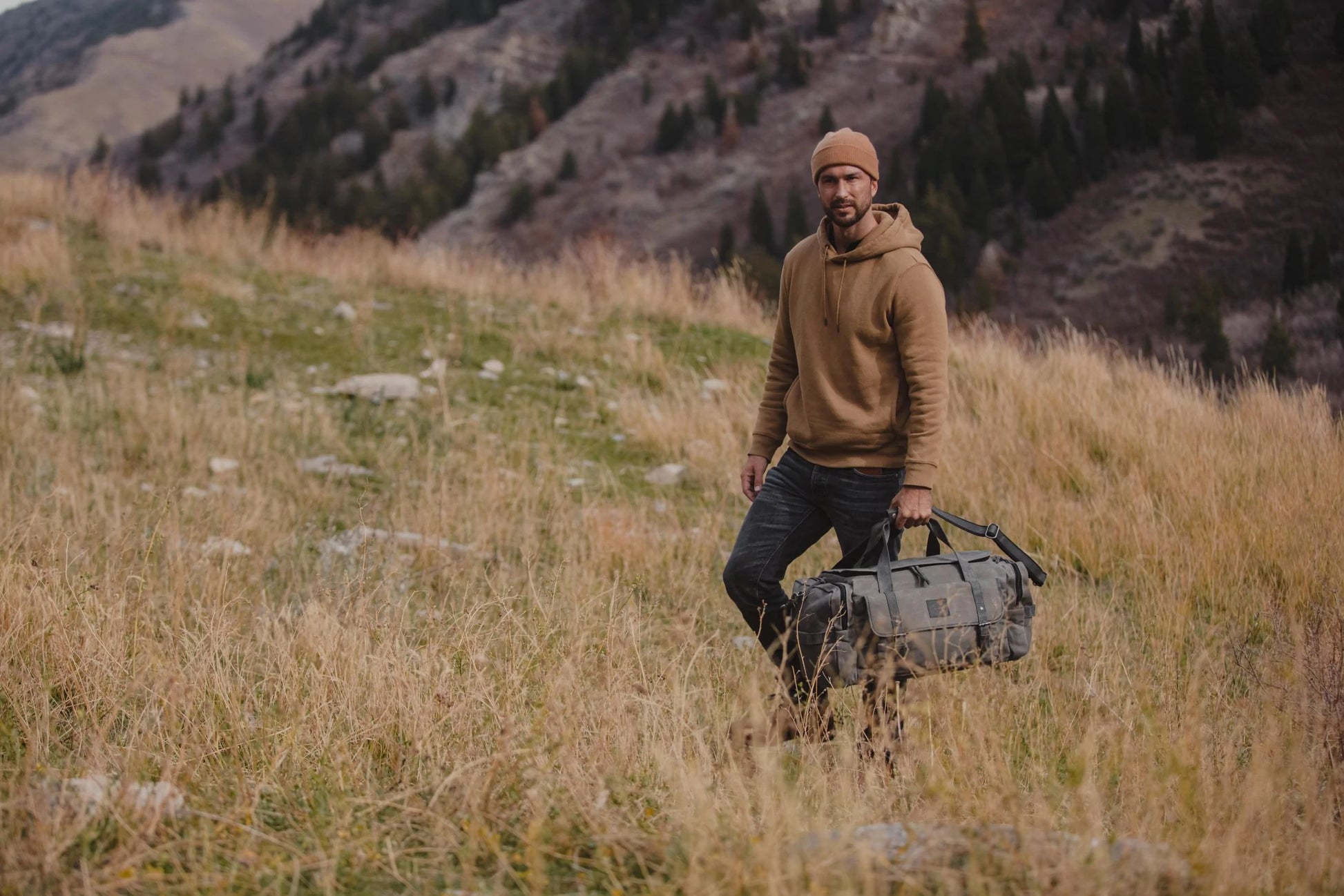 The Wasatch | Waxed Canvas & Full-Grain Leather Duffel Bag for Men
