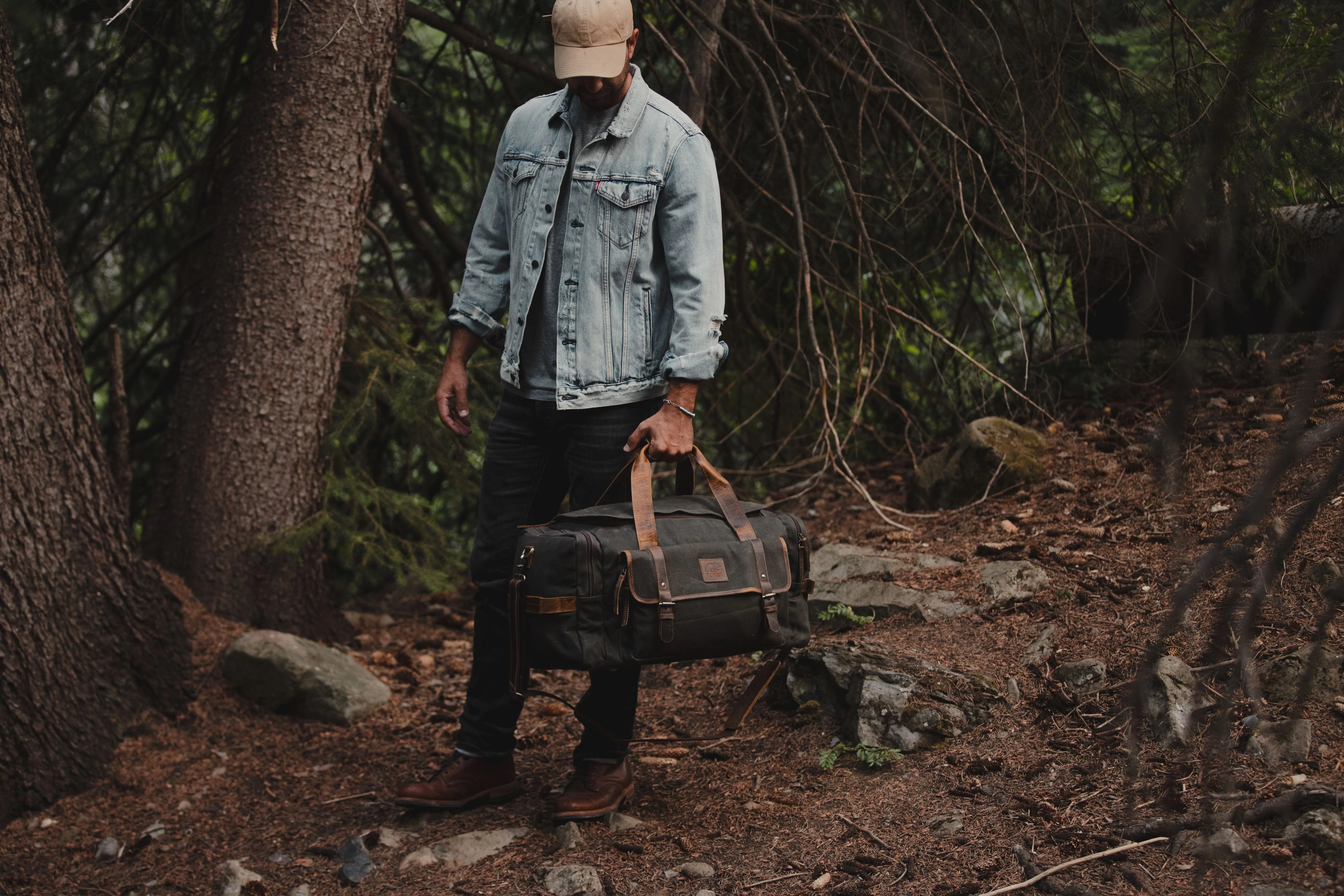 The Wasatch | Waxed Canvas & Full-Grain Leather Duffel Bag for Men