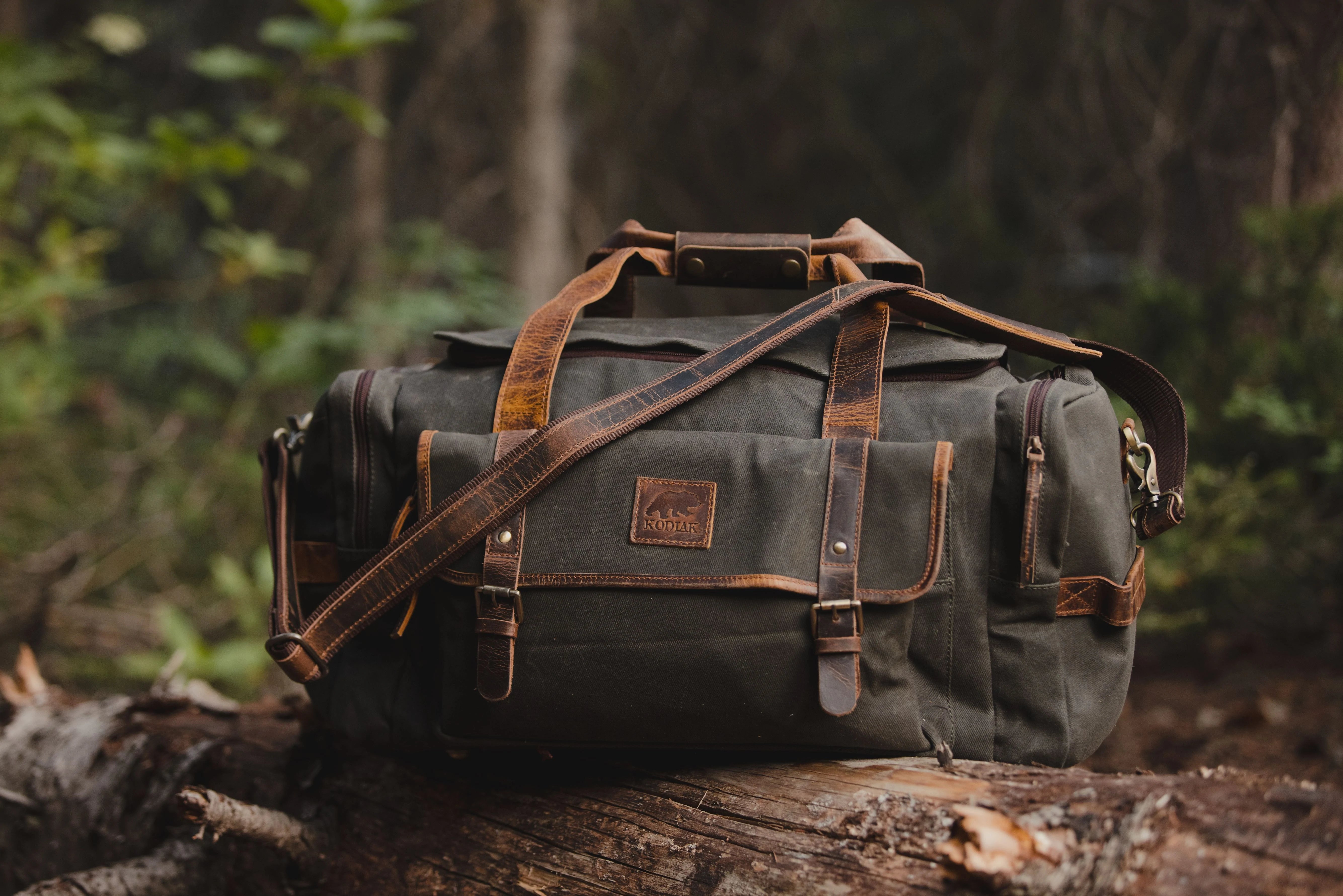 The Wasatch | Waxed Canvas & Full-Grain Leather Duffel Bag for Men