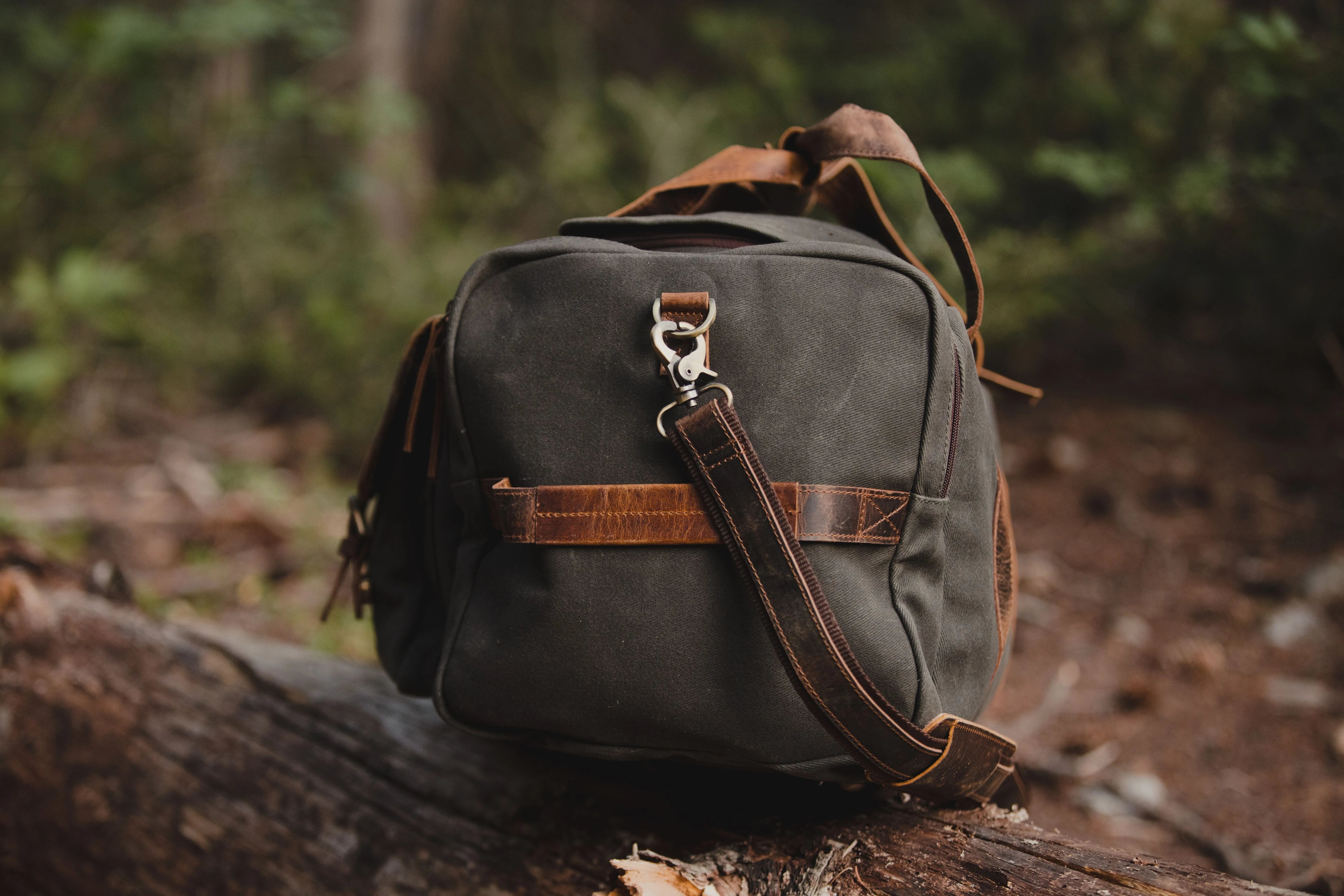 The Wasatch | Waxed Canvas & Full-Grain Leather Duffel Bag for Men