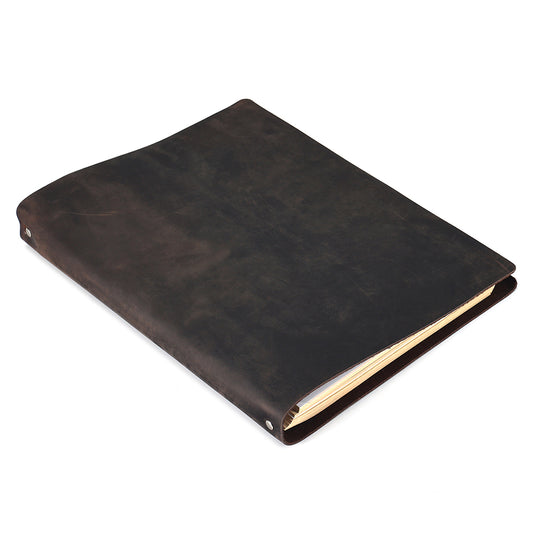 Black Vintage Leather Journal for Women - Large