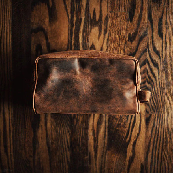 Buffalo Leather Dopp Kit - Men's Toiletry Bag