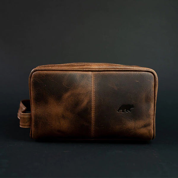 Buffalo Leather Dopp Kit - Men's Toiletry Bag