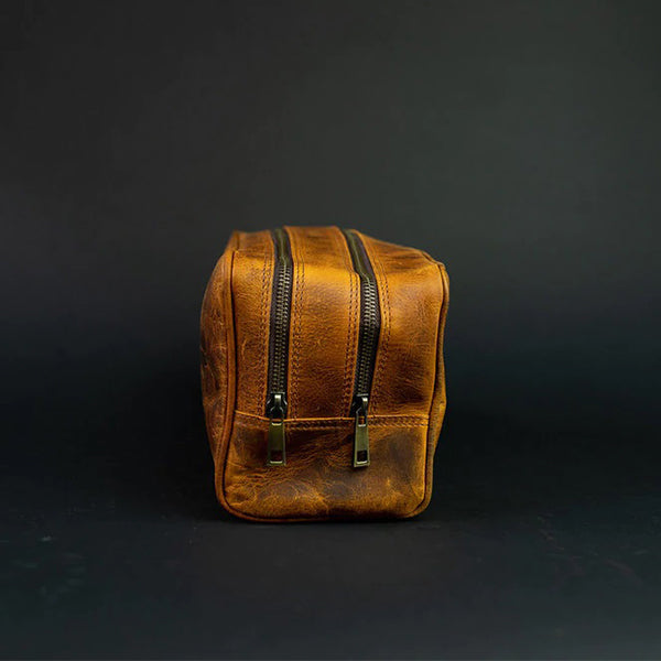 Buffalo Leather Dopp Kit - Men's Toiletry Bag