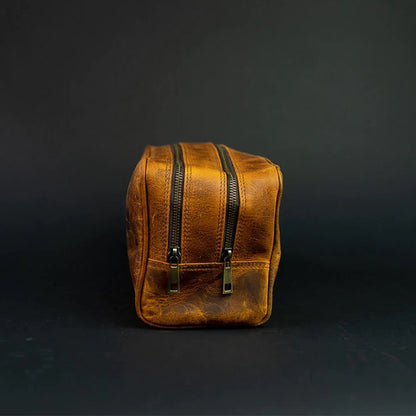 Buffalo Leather Dopp Kit - Men's Toiletry Bag