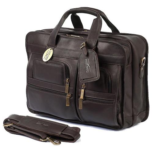 Executives Large Single Compartment Leather Briefcase 