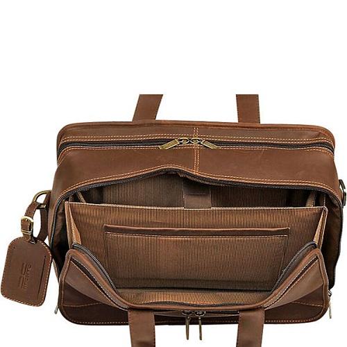 Brown Solid Mens Leather Executive Bag, Size: 39 X 9 X 29 cm
