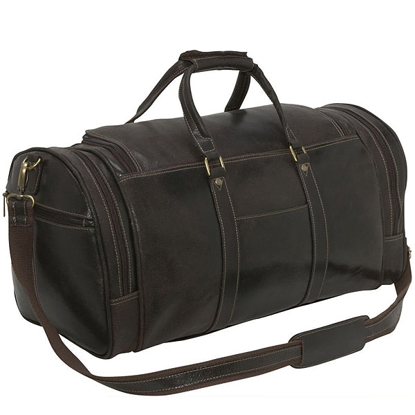 Distressed Leather Duffel Bag for Men Back