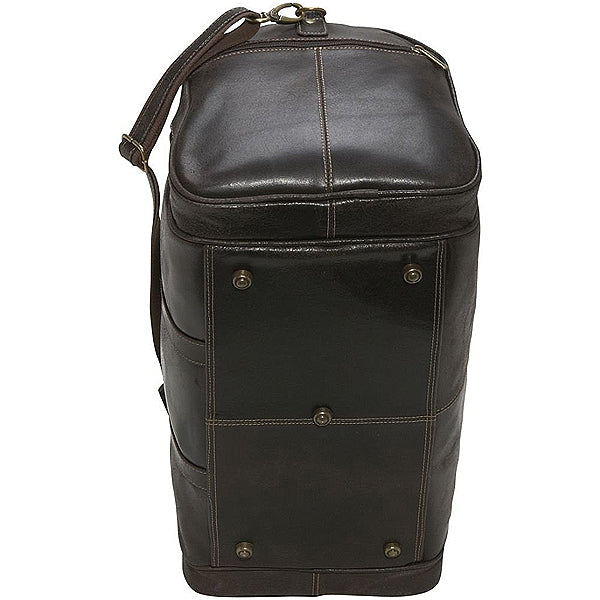 Distressed Leather Duffel Bag for Men Bottom