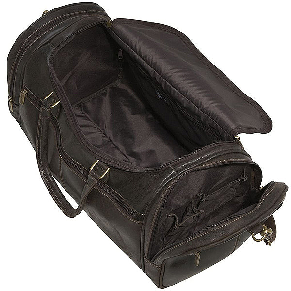 Distressed Leather Duffel Bag for Men Open 2