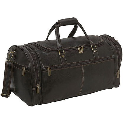 Distressed Leather Duffel Bag for Men Dark Brown