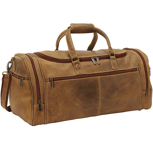 Distressed Leather Duffel Bag for Men