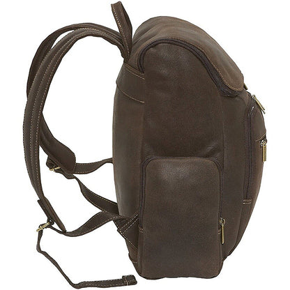 Distressed Leather Laptop Backpack for Men for 15 Inch Laptops Side