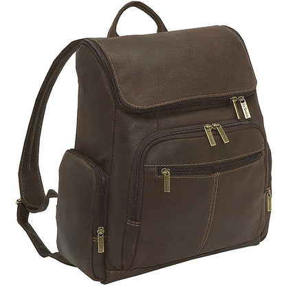 Distressed Leather Laptop Backpack for Men for 15 Inch Laptops Dark Brown
