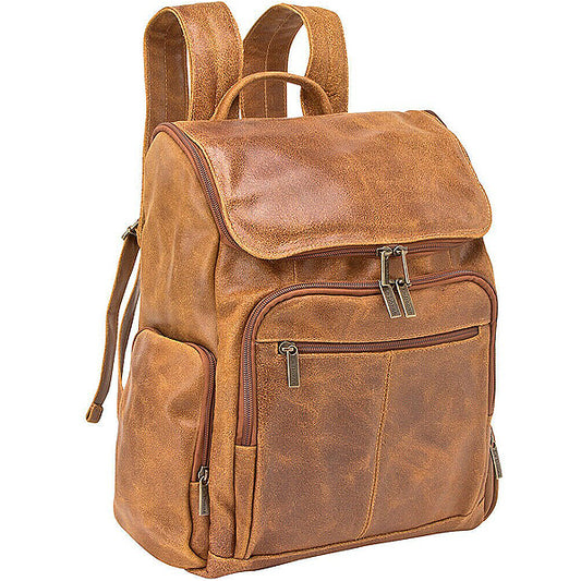 Distressed Leather Laptop Backpack for Men for 15 Inch Laptops
