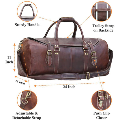 the adventurer leather duffle bag