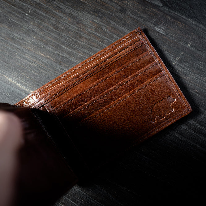 Men's Bifold Top Grain Leather Wallet Zoomed