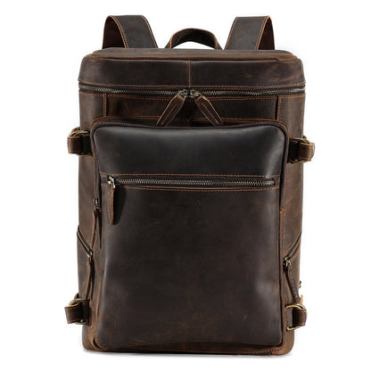 the block leather backpack
