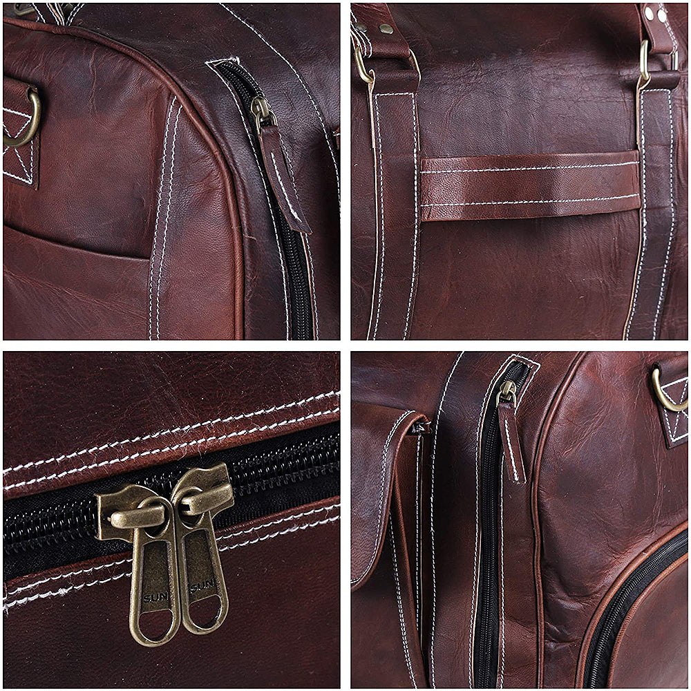 the borsone leather duffle bag