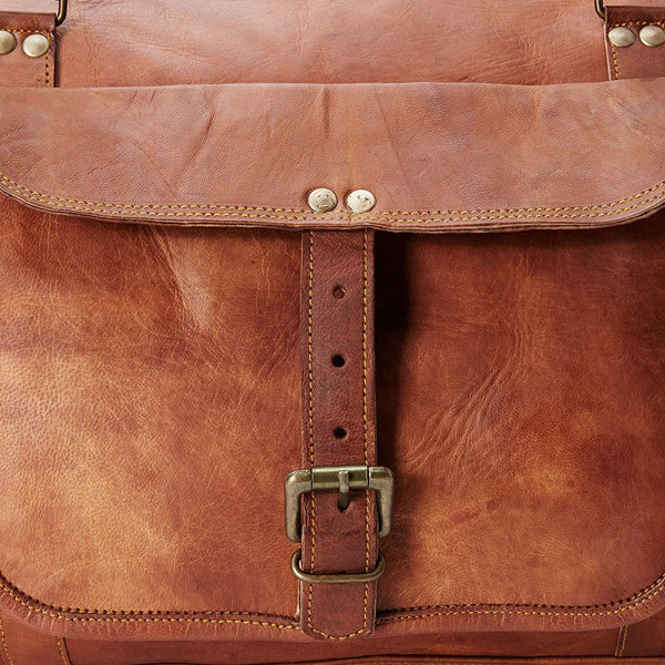 Full Grain Leather Duffel Bag Front