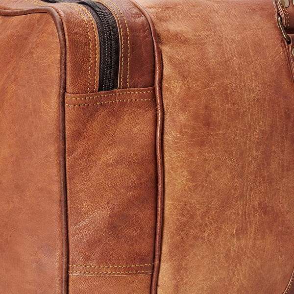 Full Grain Leather Duffel Bag Side