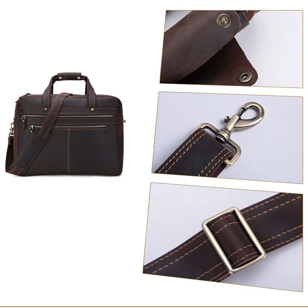 The Briefcase | Men's Leather Work Bag for 17 Inch Laptops