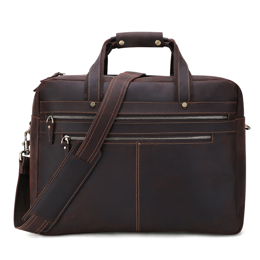 The Briefcase | Men's Leather Work Bag for 17 Inch Laptops