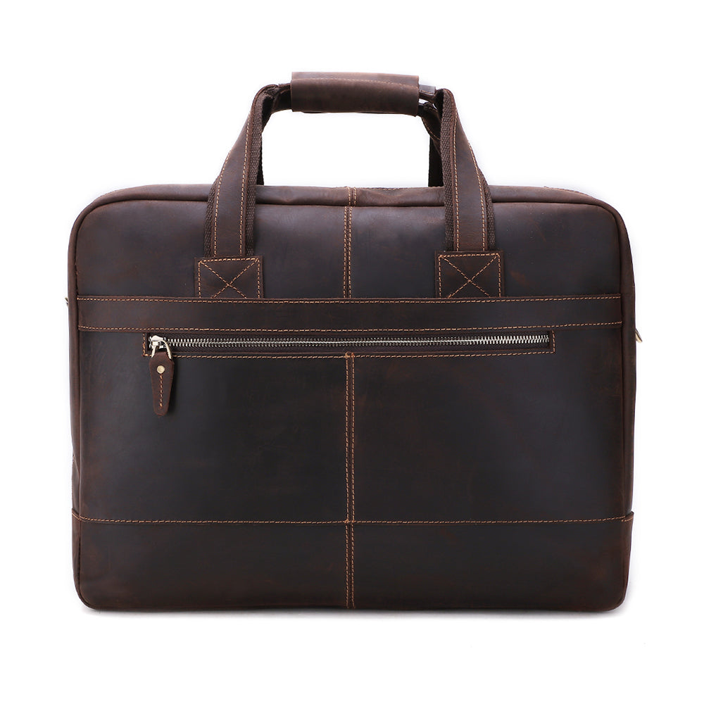 Leather briefcase 17 inch laptop Clearance