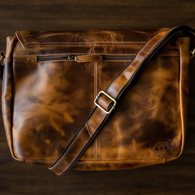 Leather Messenger Bag For Men and Women For 15 Inch Laptops