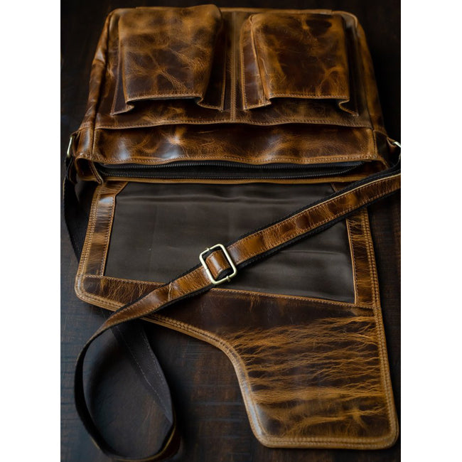 The Buffalo Leather Messenger Bag for Men and Women for 15 Inch Laptops