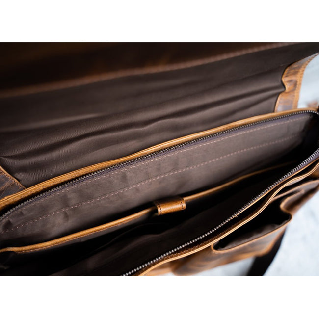 The Buffalo Leather Messenger Bag for Men and Women for 15 Inch Laptops